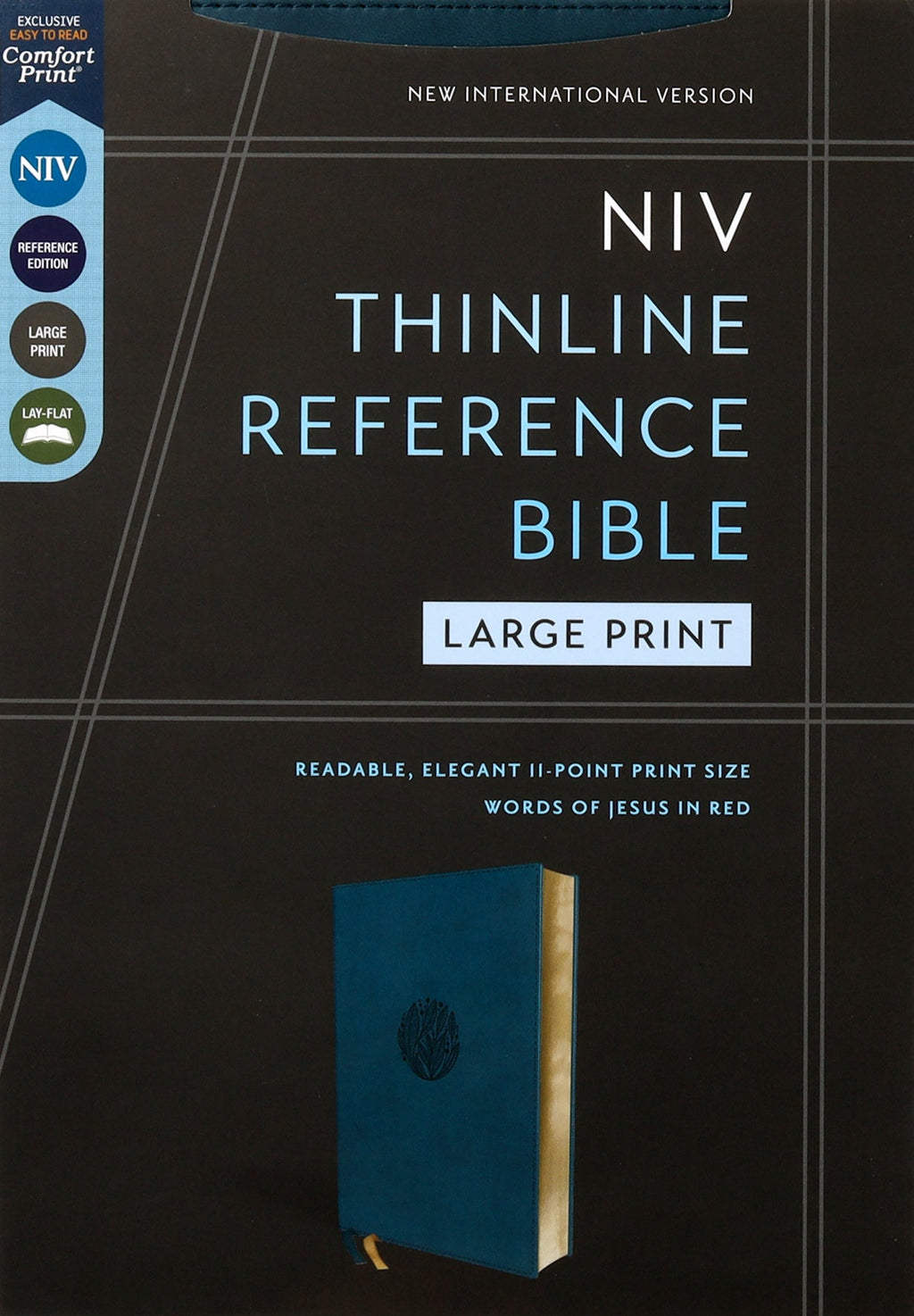 NIV Thinline Reference Bible in Large Print, Teal, with Red Letter Edition