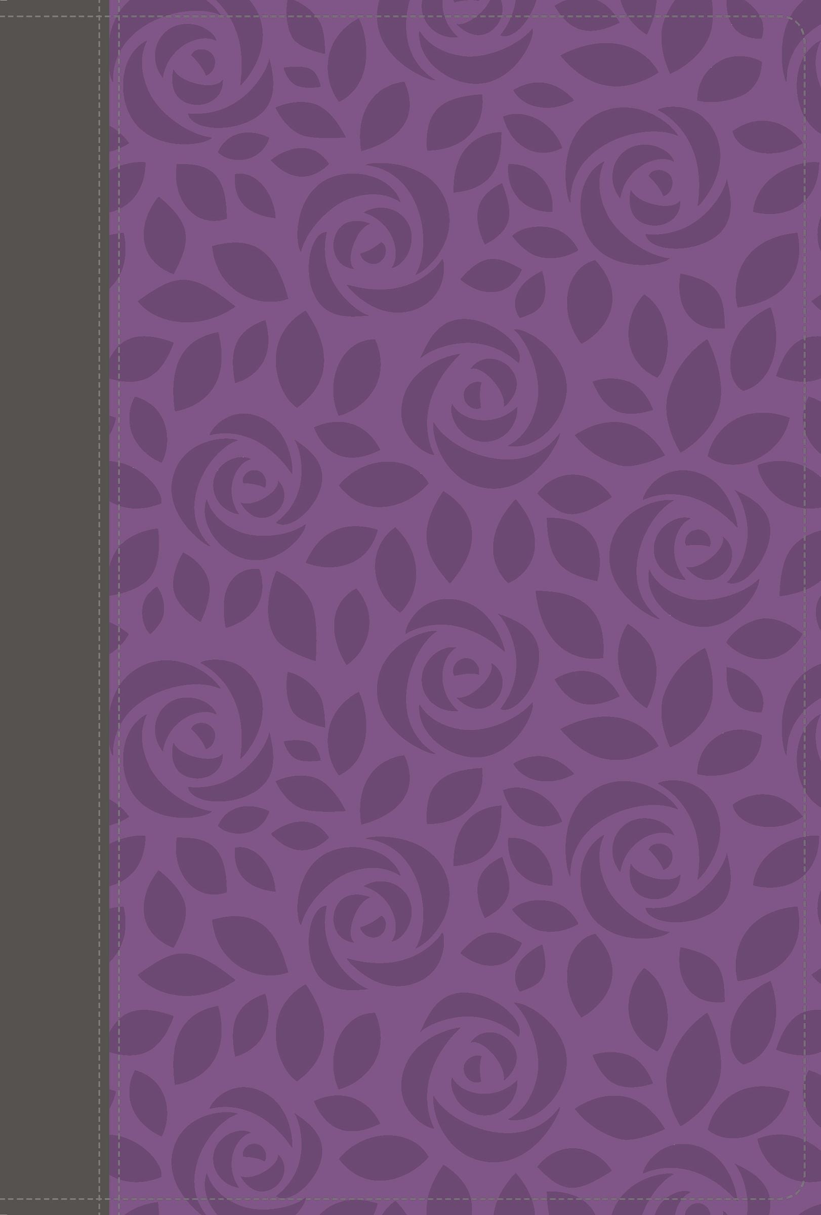 NIV Thinline Giant Print Bible with gray and purple cover, thumb-indexed, and red letter edition