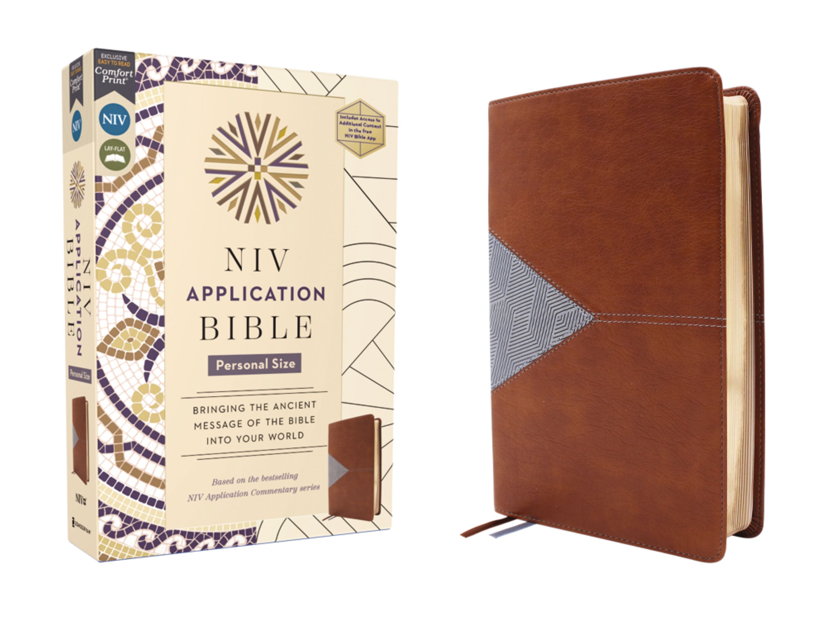 NIV Application Bible, Personal Size, Brown/Blue (Red Letter Edition)