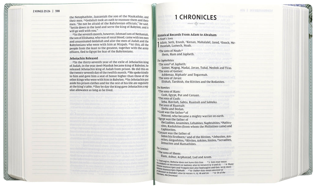 Large Print NIV Bible with Red Letter Edition and Sage Floral Artisan Collection design