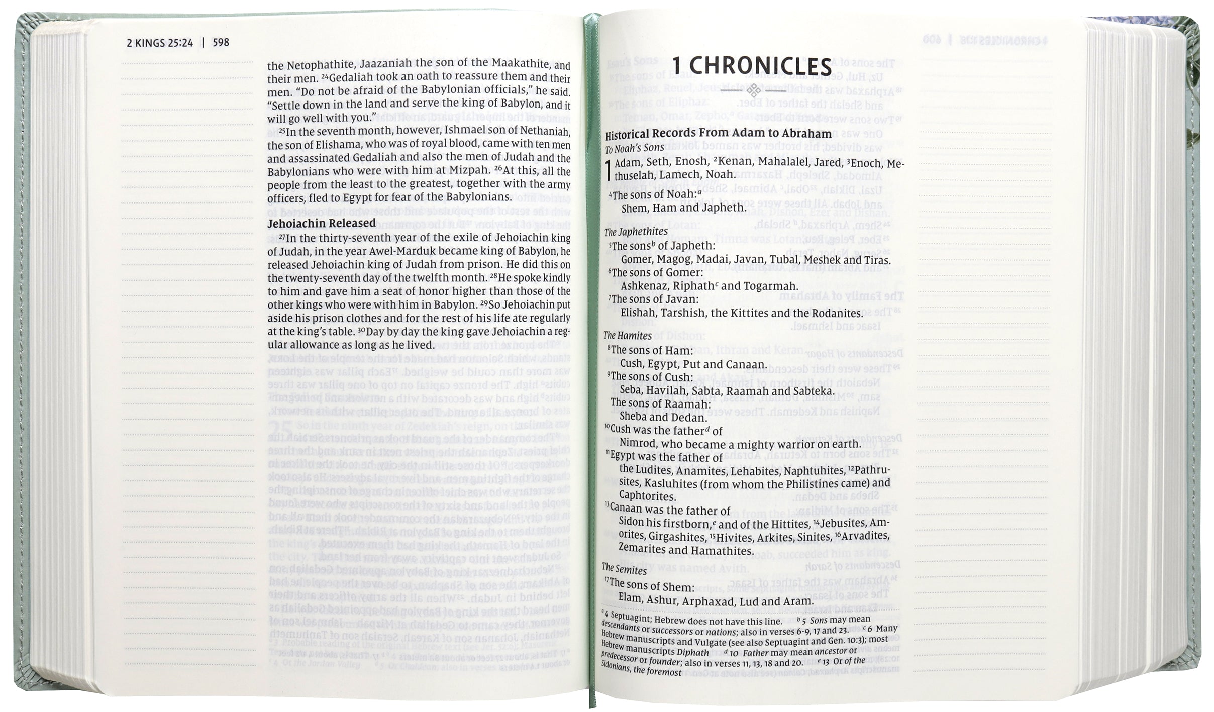 Large Print NIV Bible with Red Letter Edition and Sage Floral Artisan Collection design
