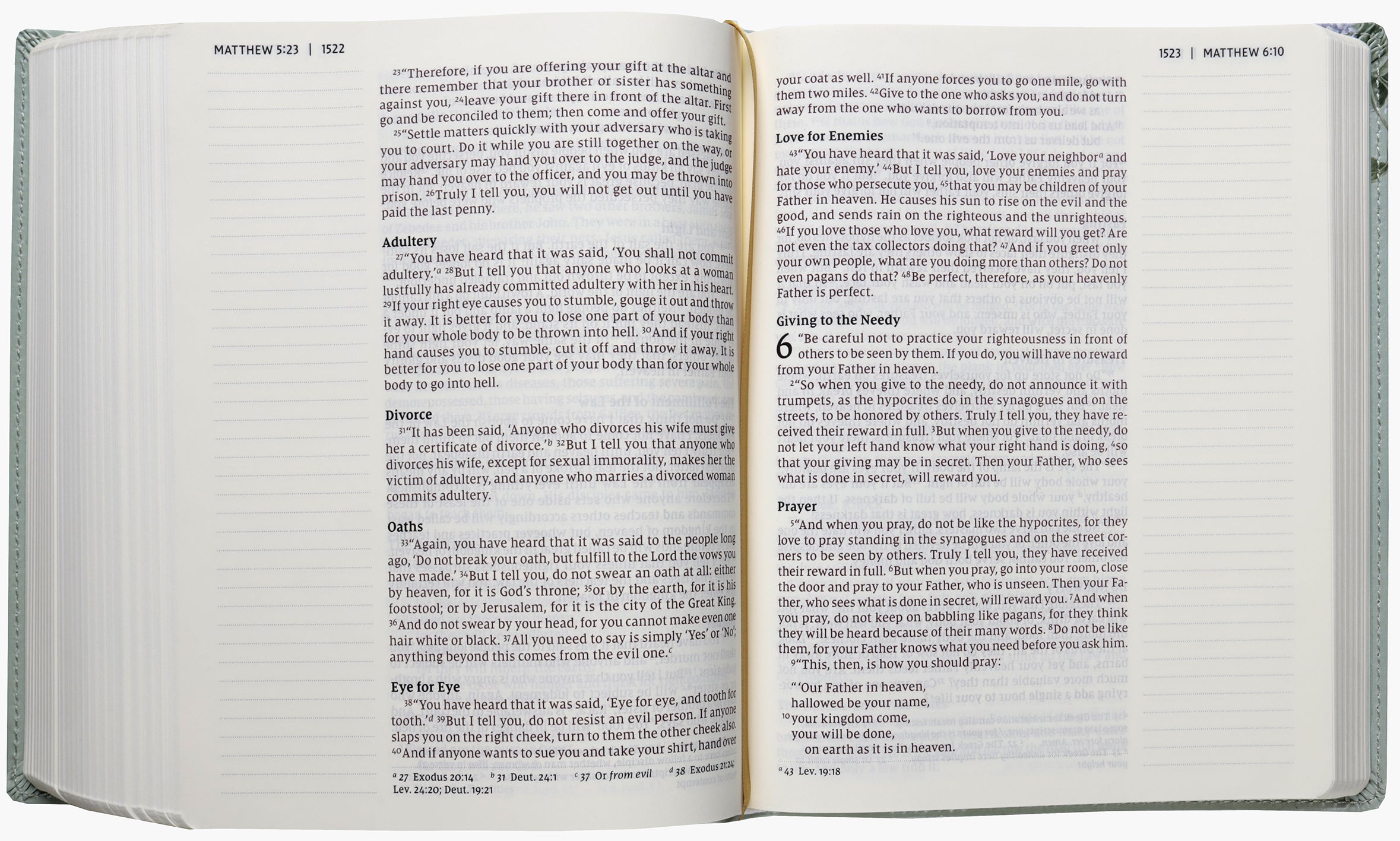Large Print NIV Bible with Red Letter Edition and Sage Floral Artisan Collection design
