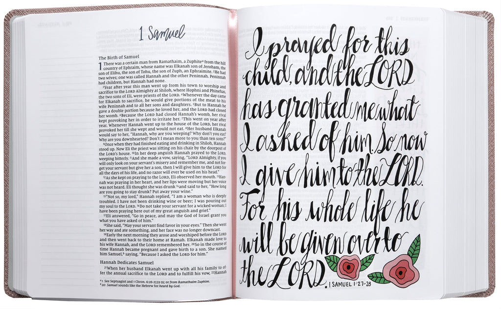 NIV Beautiful Word Bible, With Peel/Stick Bible Tabs, Pink (Red Letter Edition)
