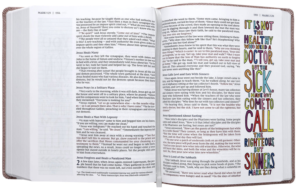 NIV Beautiful Word Bible, Journaling Edition, Red Letter, Pink Bible