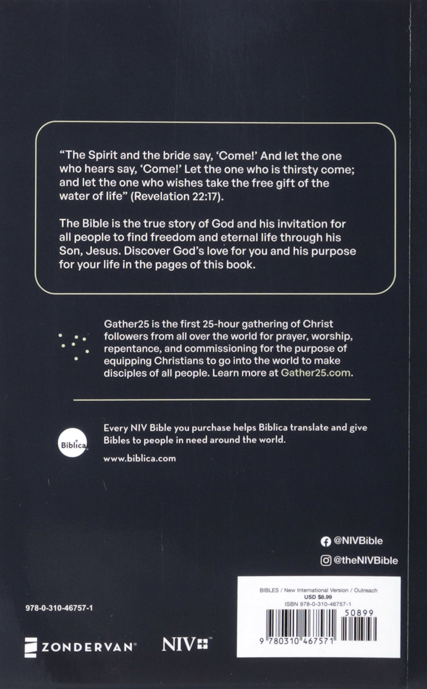 Close-up view of NIV Jesus Everywhere Outreach Bible in larger print.