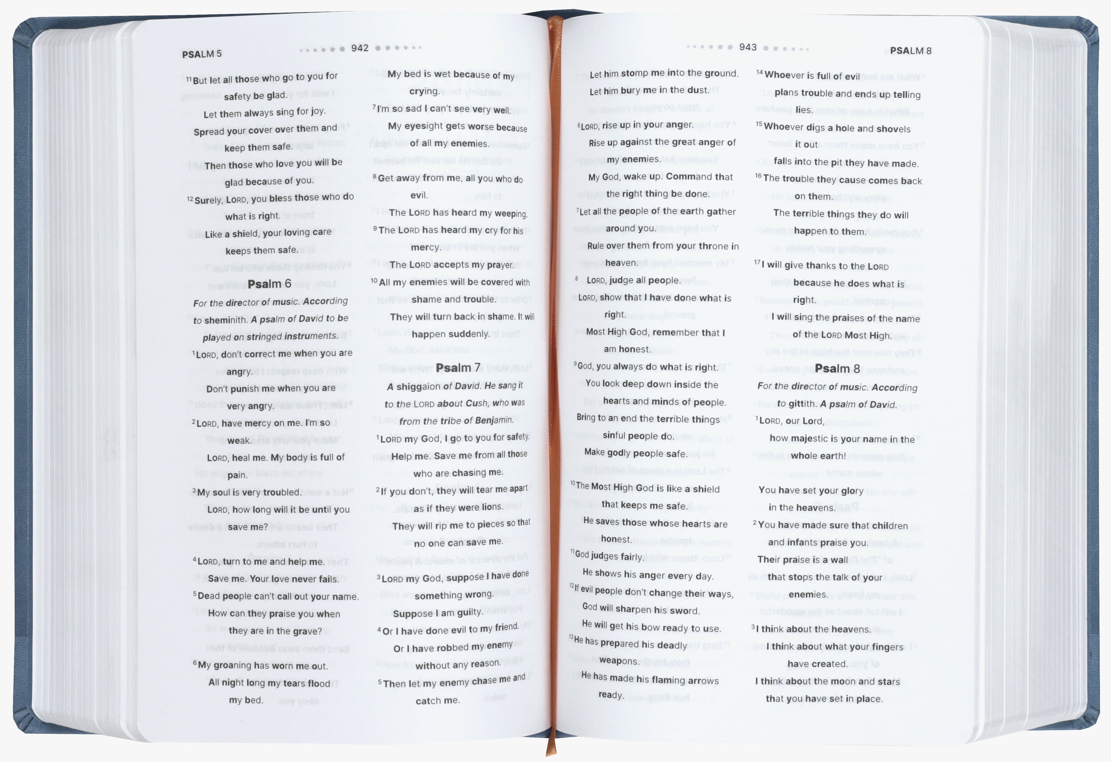 Back cover of the NIRV Clear Focus Bible for Kids, Blue, with information about the Bible