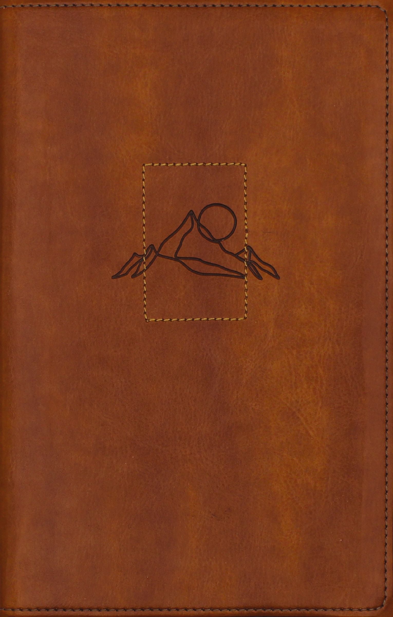 Red letter NIV Bible in tan leather binding