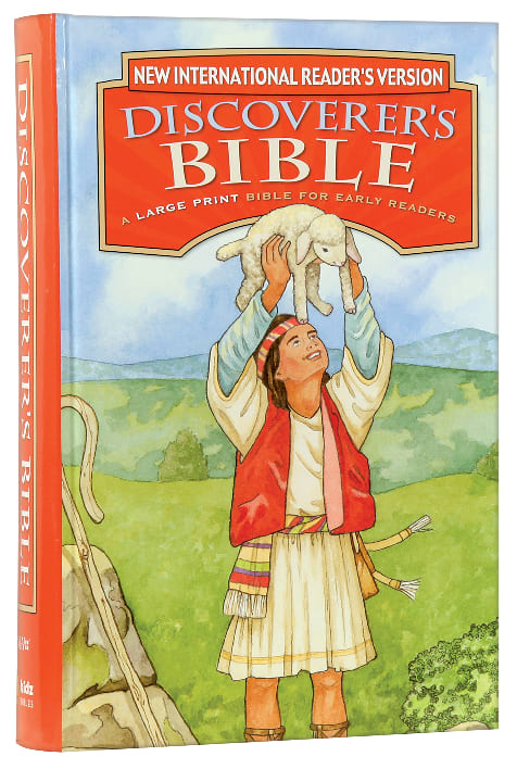 Close-up of the NIRV Discoverer's Bible with Large Print and Black Letter Design