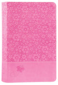 A pink leather cover NIRV Adventure Bible for early readers with black letter edition