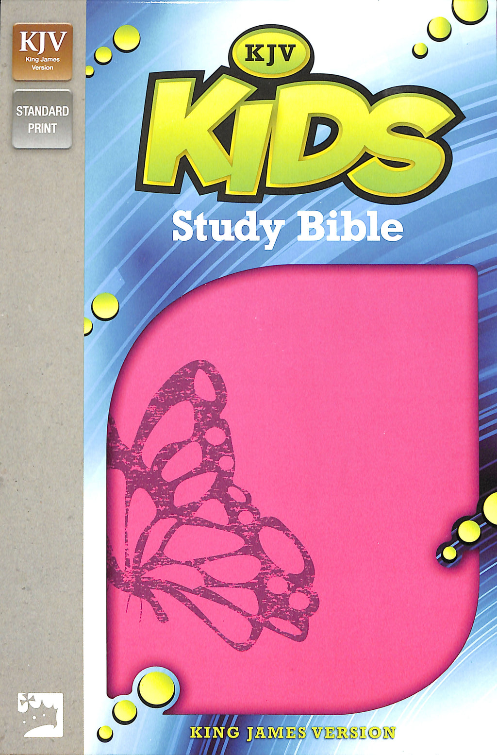KJV Kids' Study Bible with Fuchsia Butterfly design in Black Letter edition