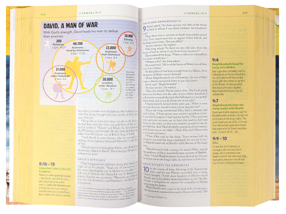 Full color interior of the NIV Kids' Visual Study Bible designed for young learners.