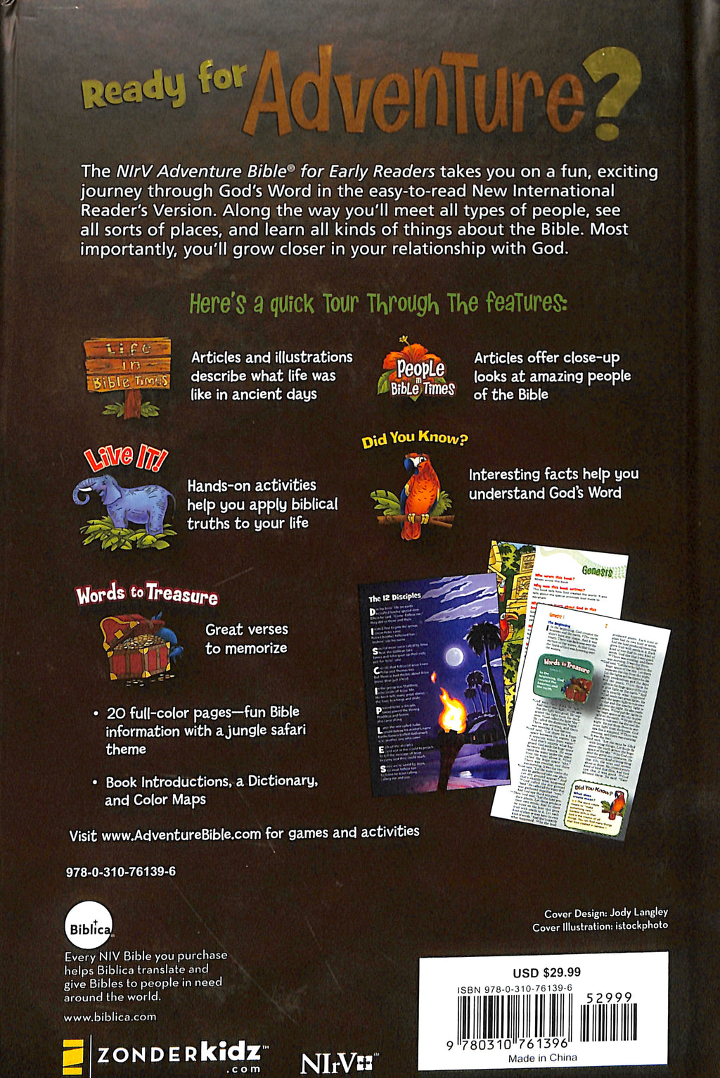 NIRV Adventure Bible For Early Readers With Lion Magnetic Closure (Black Letter)