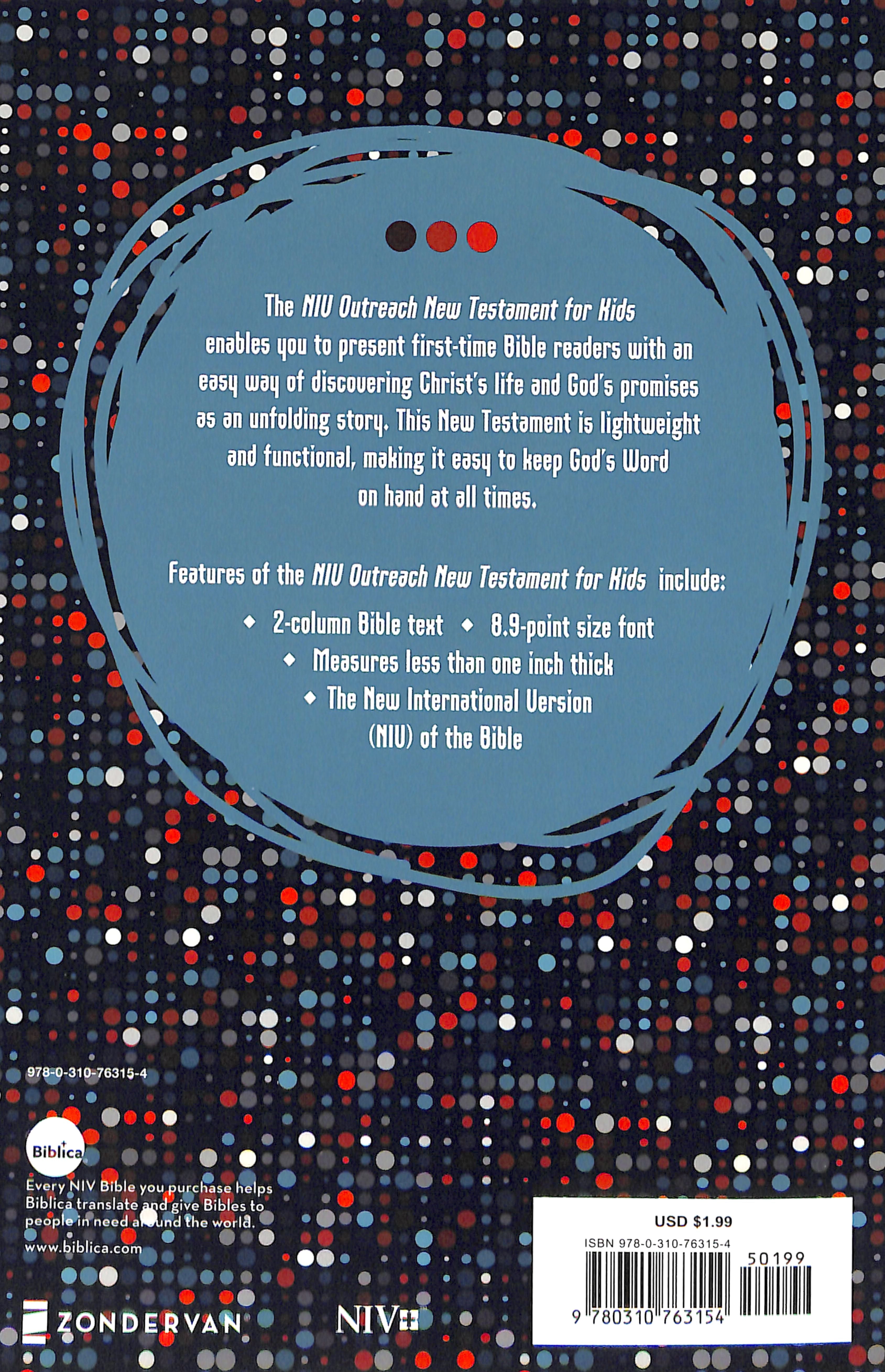 NIV Outreach New Testament for Kids, a kid-friendly Bible study book with black letter edition