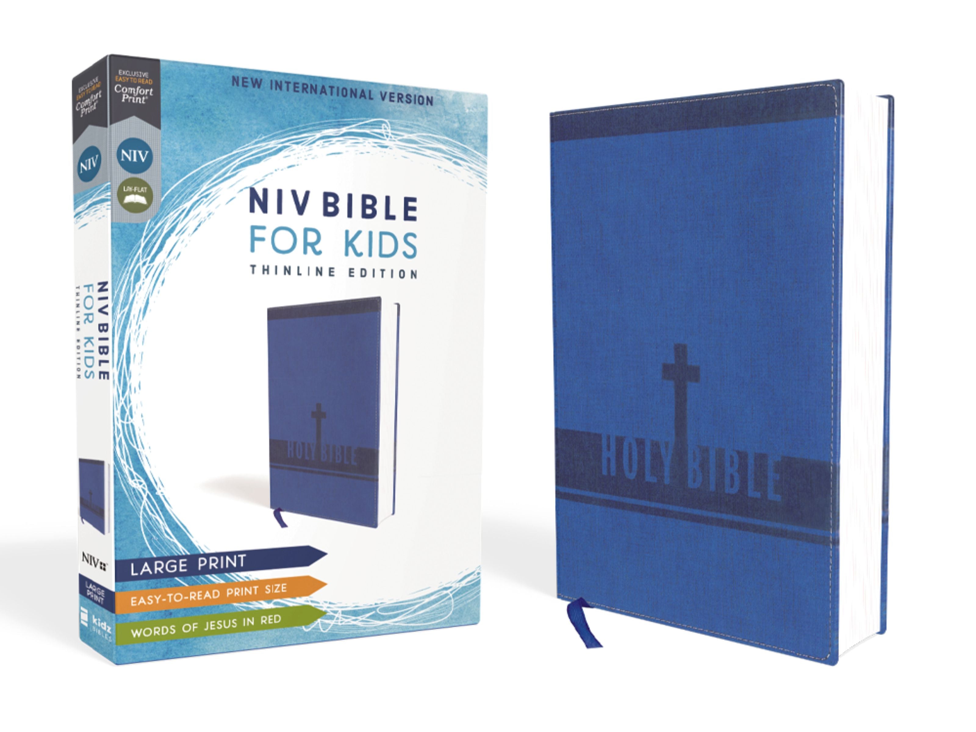 NIV Bible for Kids in Large Print Blue with Red Letter Edition