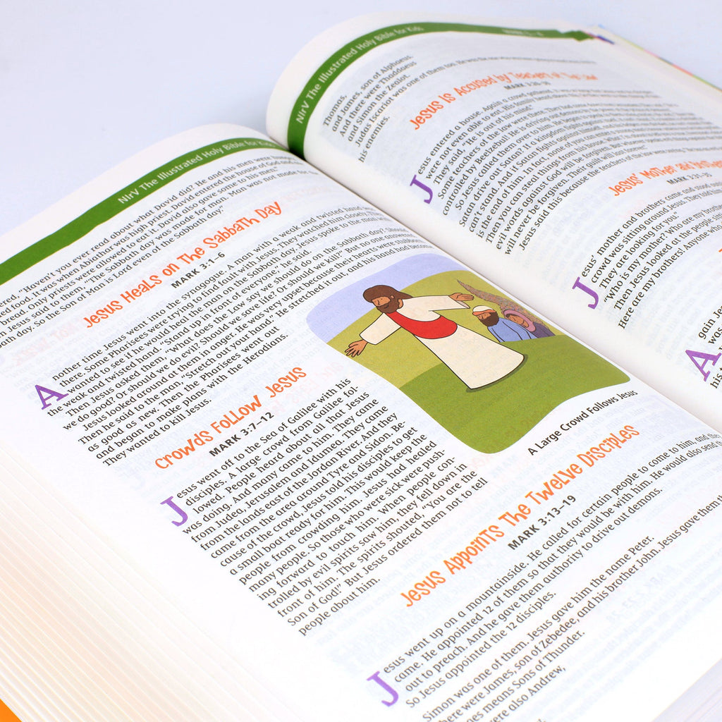 Full-color images of NIRV Illustrated Holy Bible for kids