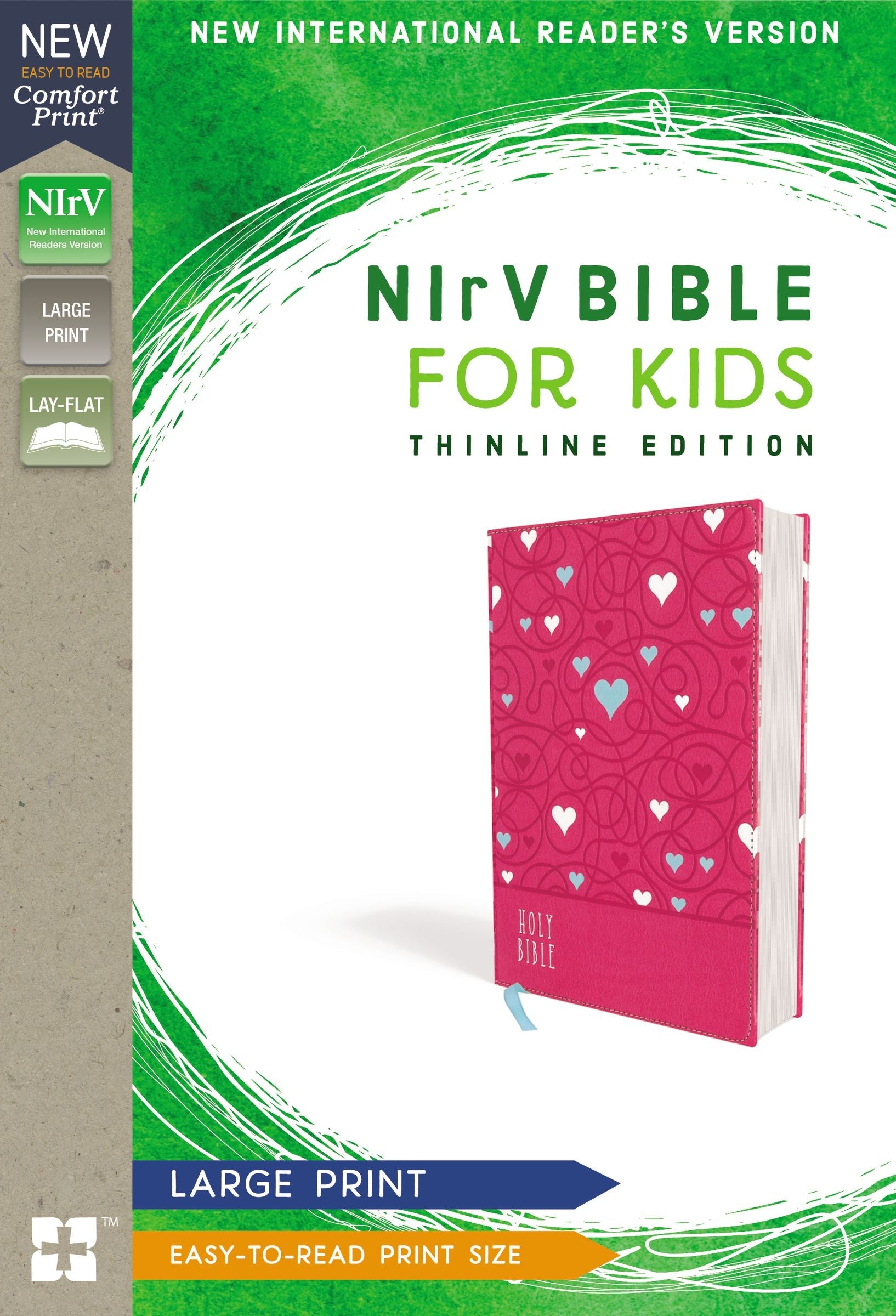 New International Reader's Version Bible for kids in large print pink with black letter edition