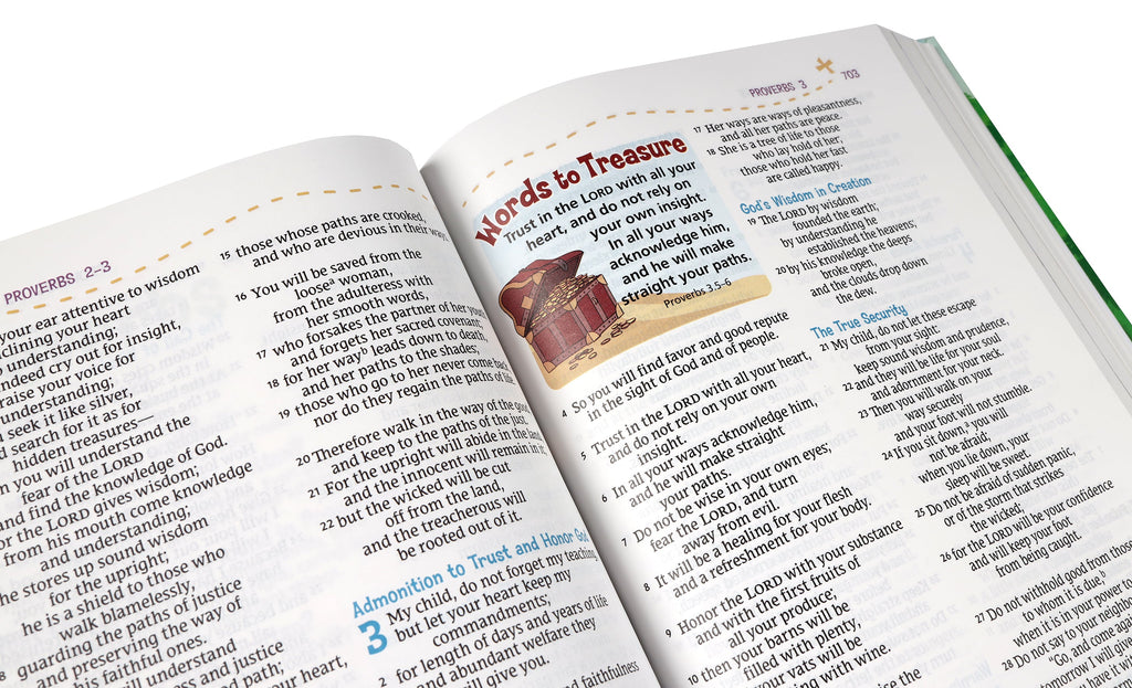 The NRSV Adventure Bible, a trusted Bible study resource for young learners and adults.