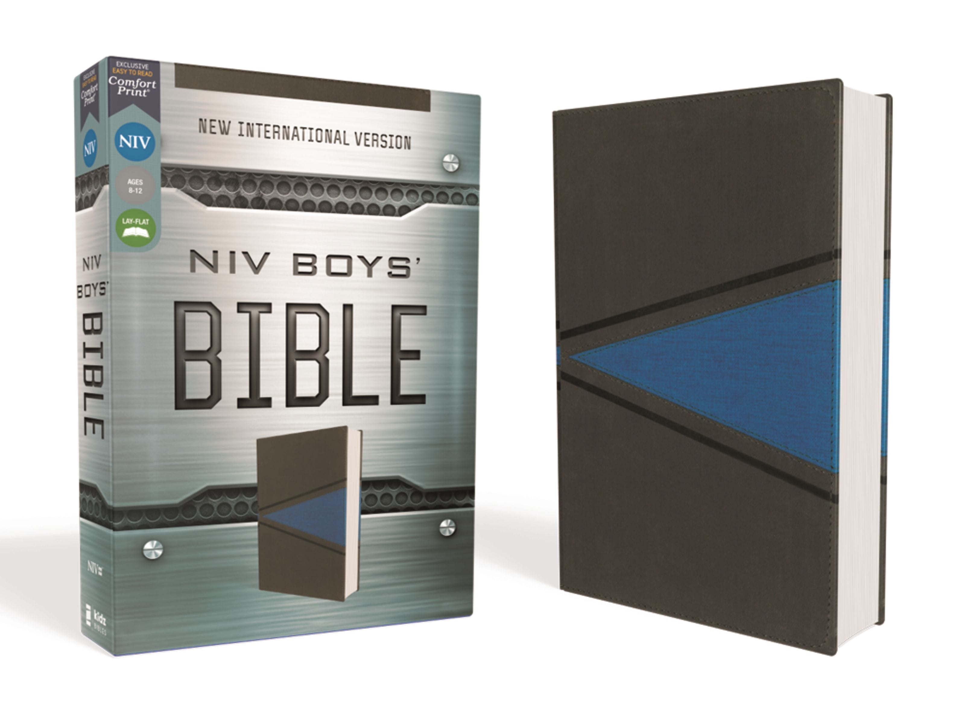 Gray/Blue NIV Boys Bible for kids, a trusted translation for boys' spiritual growth.