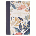 Spiritual Growth Bible, navy blue leather with leaves design