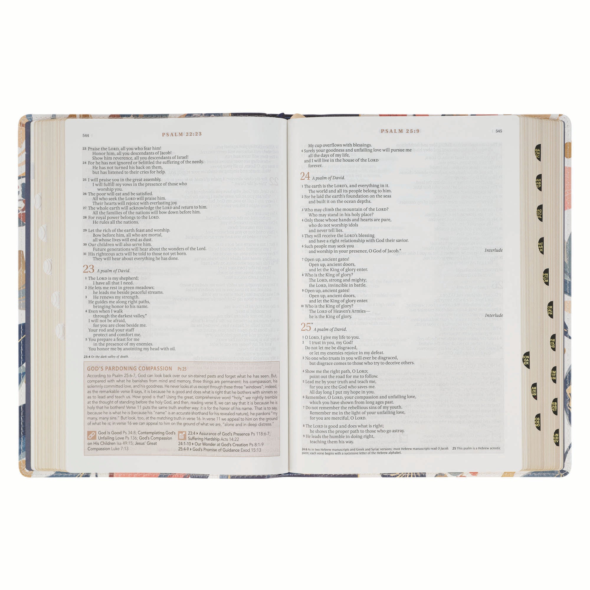 The Spiritual Growth Bible, navy leather with leaves