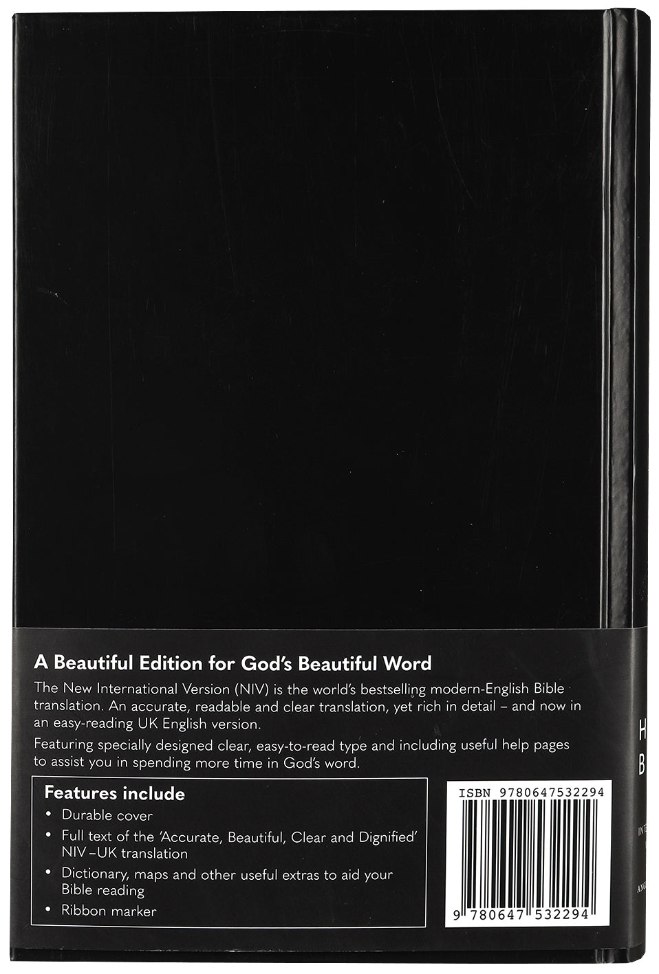 NIV Slimline Bible with Anglicised Black Letter translation in a sleek black design