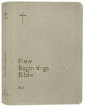 Anglicised NLT New Beginnings Bible, a natural leather cover Bible for daily reading.