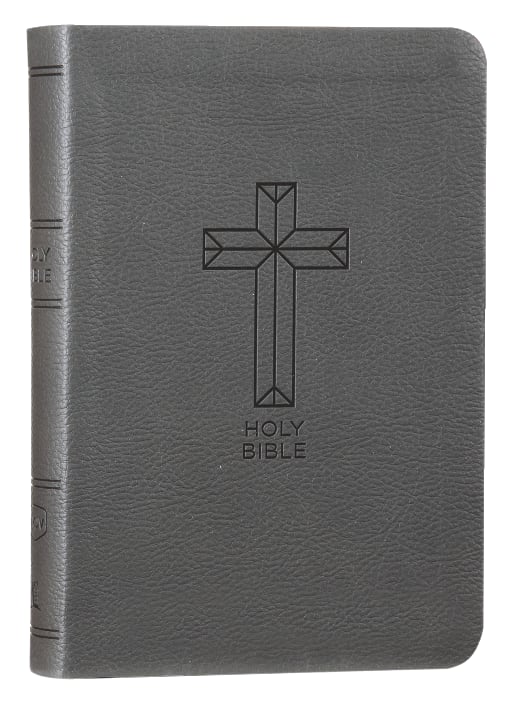 Compact NKJV Value Thinline Bible in charcoal with red letter edition text.