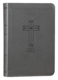 Compact NKJV Value Thinline Bible in charcoal with red letter edition text.