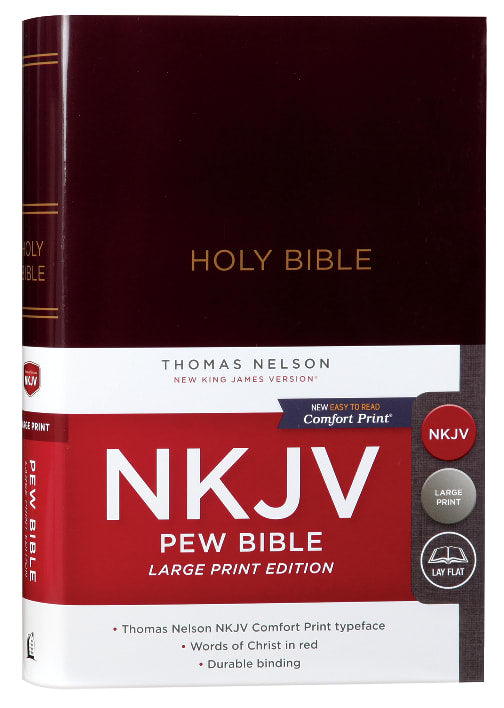 NKJV Pew Bible Large Print Burgundy Red Letter Edition