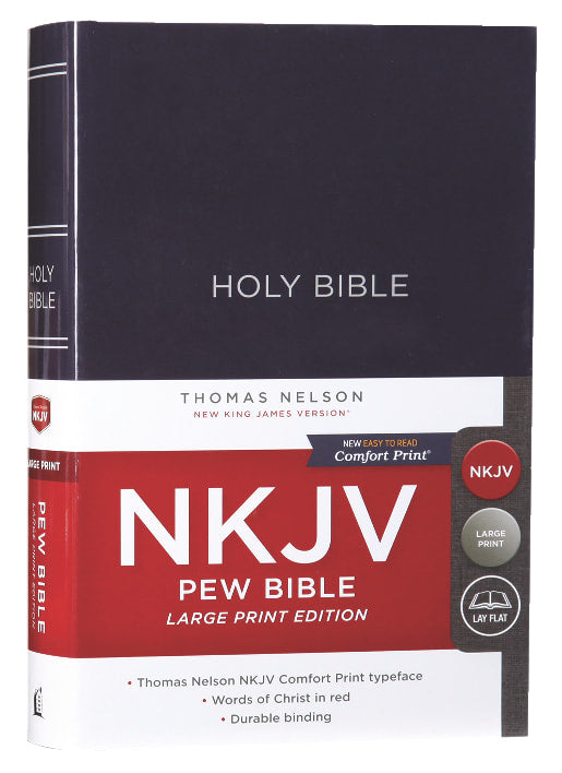 NKJV Pew Bible Large Print Blue (Red Letter Edition, blue leather-bound, large print)