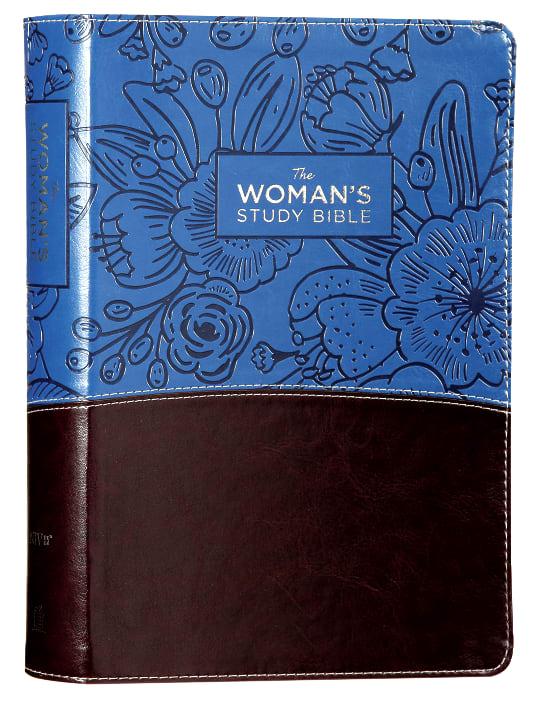 NIV Woman's Study Bible cover in blue and brown