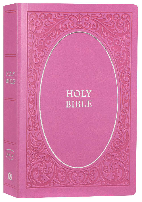 NKJV New King James Version Holy Bible, soft touch edition, pink, black letter edition