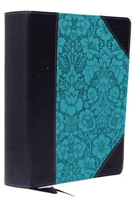 NKJV Journal the Word Reference Bible Blue Red Letter Edition Leather Bound Bible