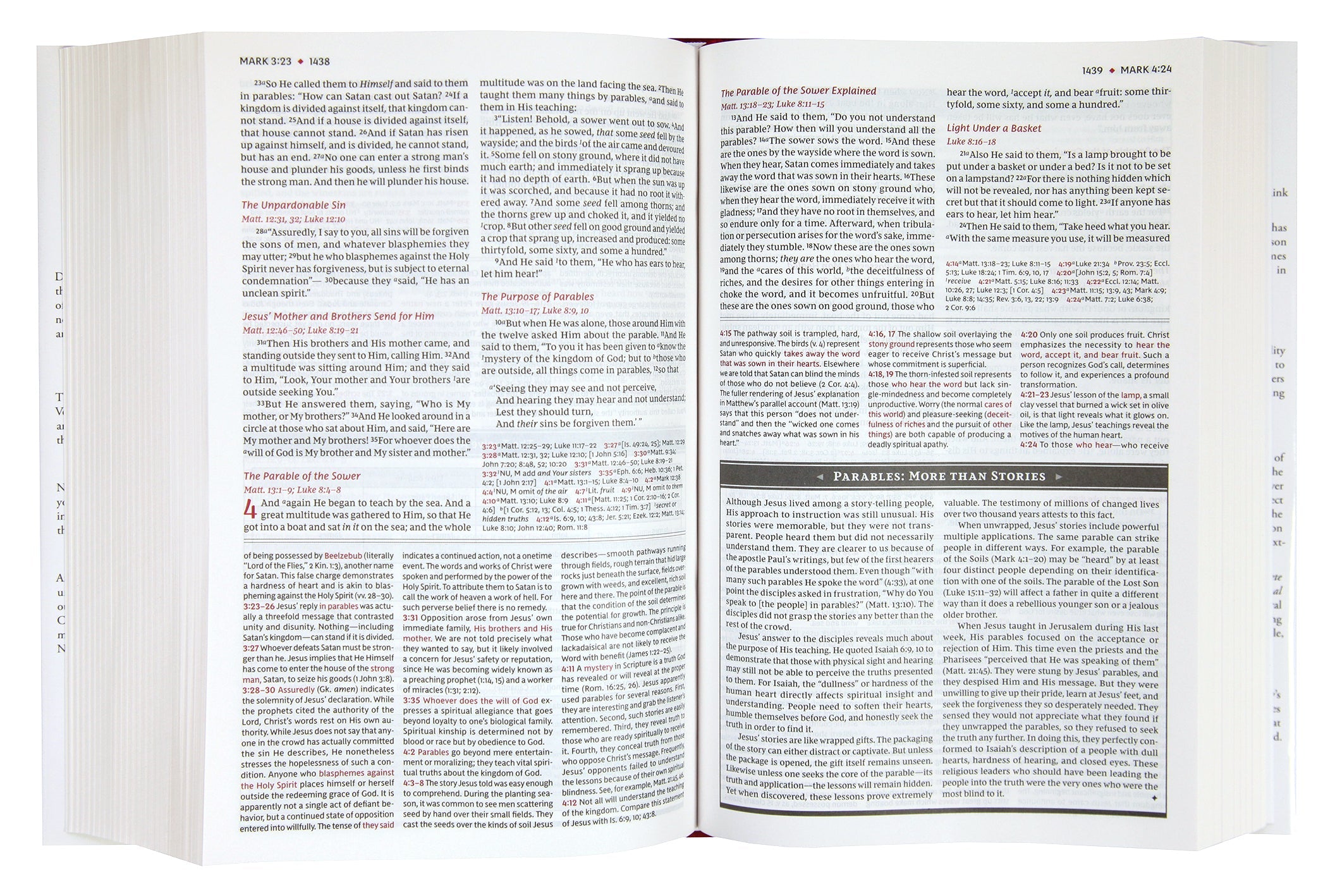 NKJV Study Bible with black letter text and brown book cover