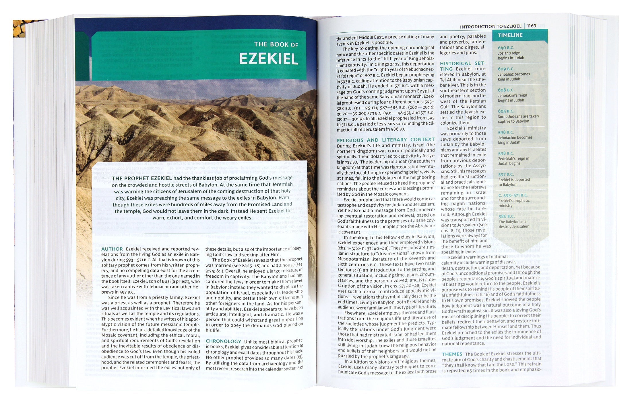 Close-up of NKJV Study Bible Full Color Black Letter Edition, featuring detailed study notes and full-color maps