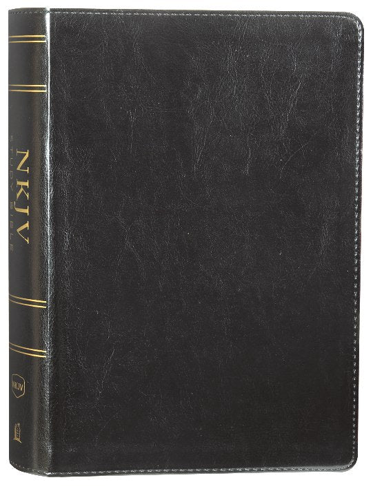 NKJV Study Bible black leather-bound full-color edition