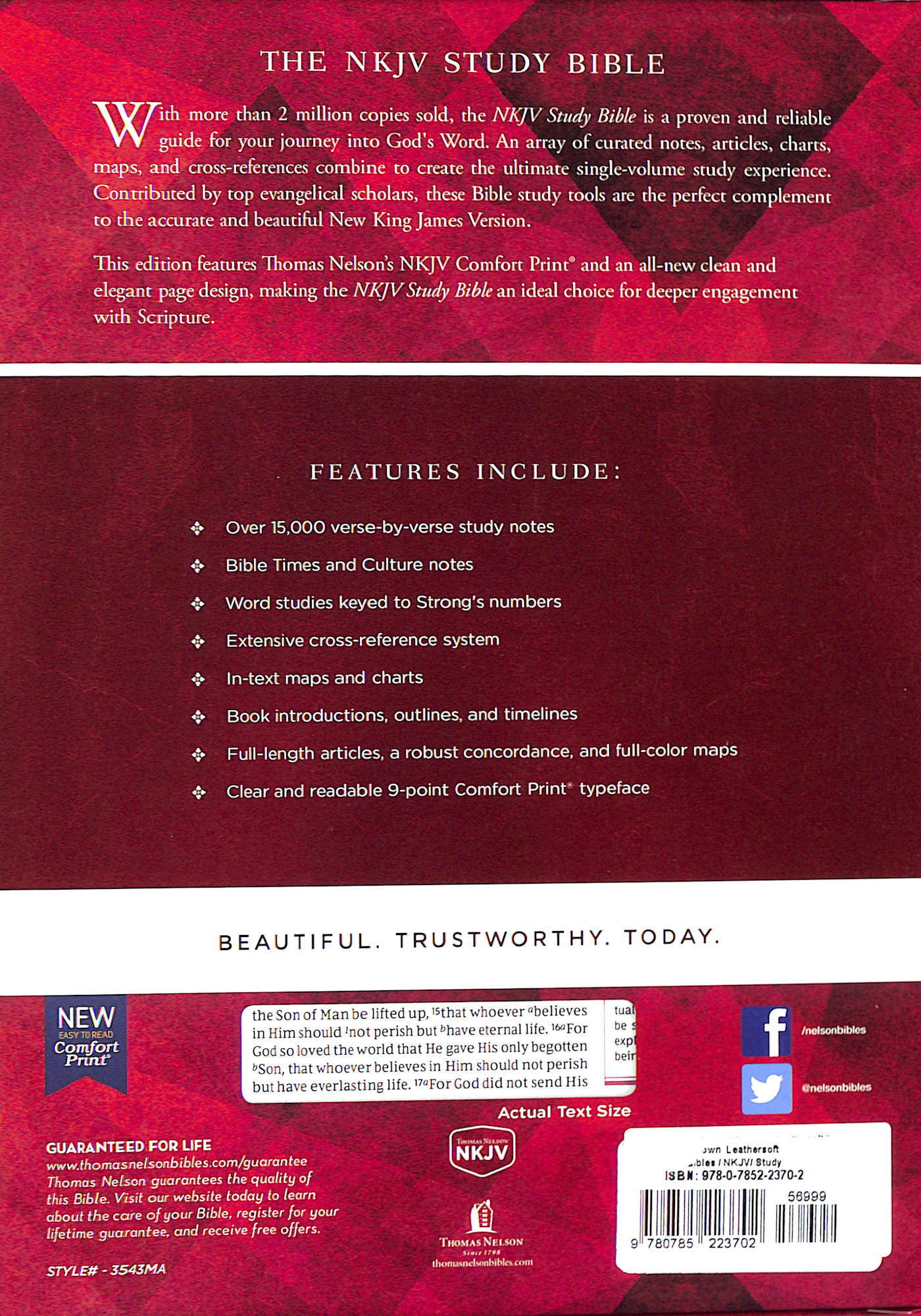 NKJV Study Bible Brown Indexed Black Letter Edition
