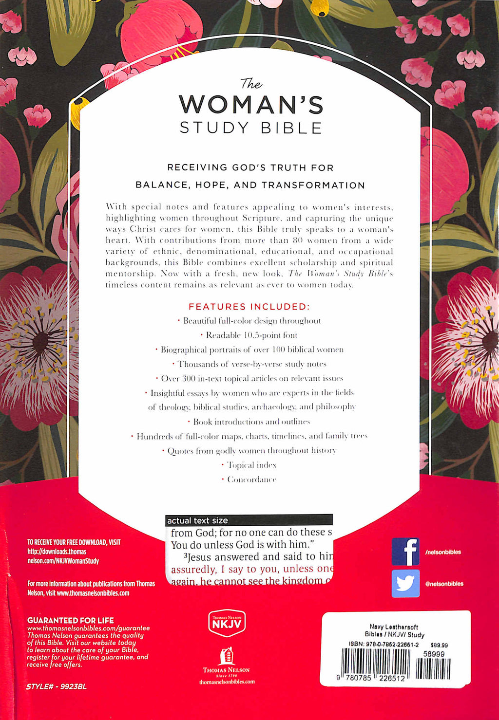 NKJV Woman's Study Bible Blue Indexed, a study Bible for women with in-depth notes and analysis.