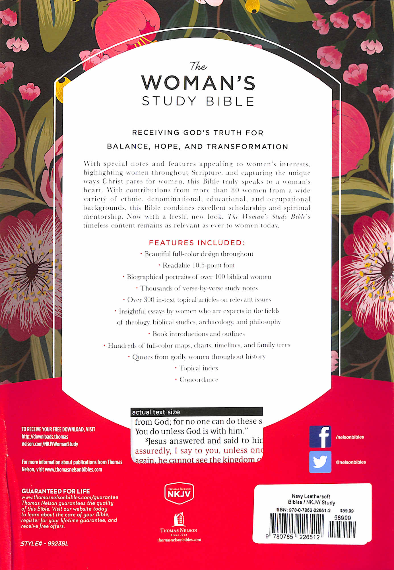 NKJV Woman's Study Bible Blue Indexed, a study Bible for women with in-depth notes and analysis.