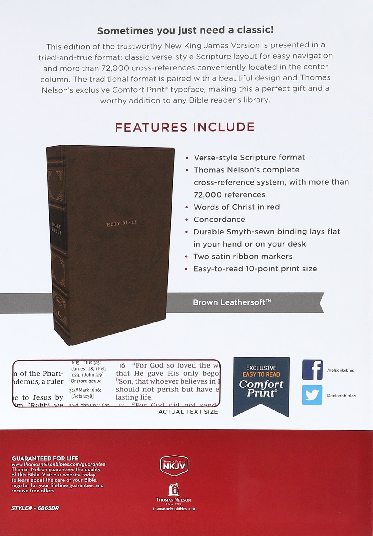 NKJV Brown Verse by Verse Reference Bible Red Letter Edition