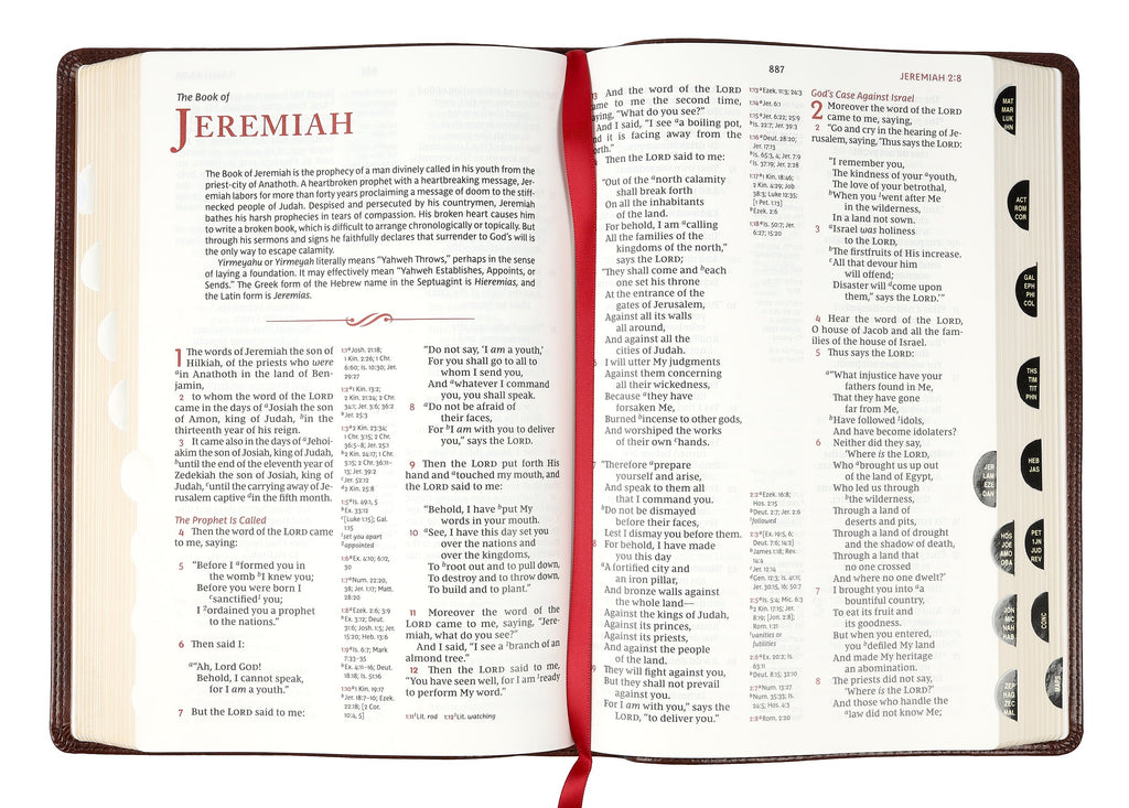 NKJV Reference Bible Brown Indexed Verse By Verse (Red Letter Edition)