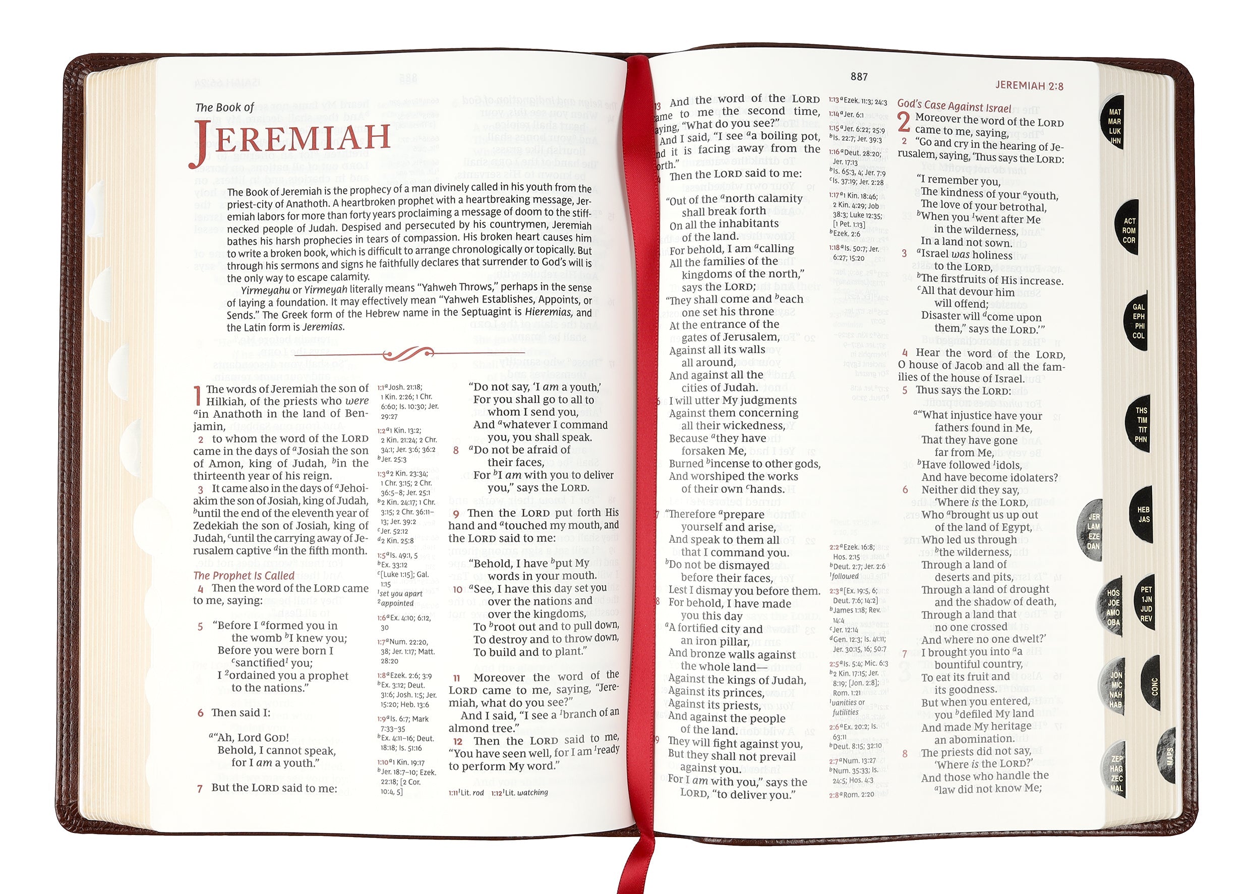NKJV Reference Bible Brown Indexed Verse By Verse (Red Letter Edition)