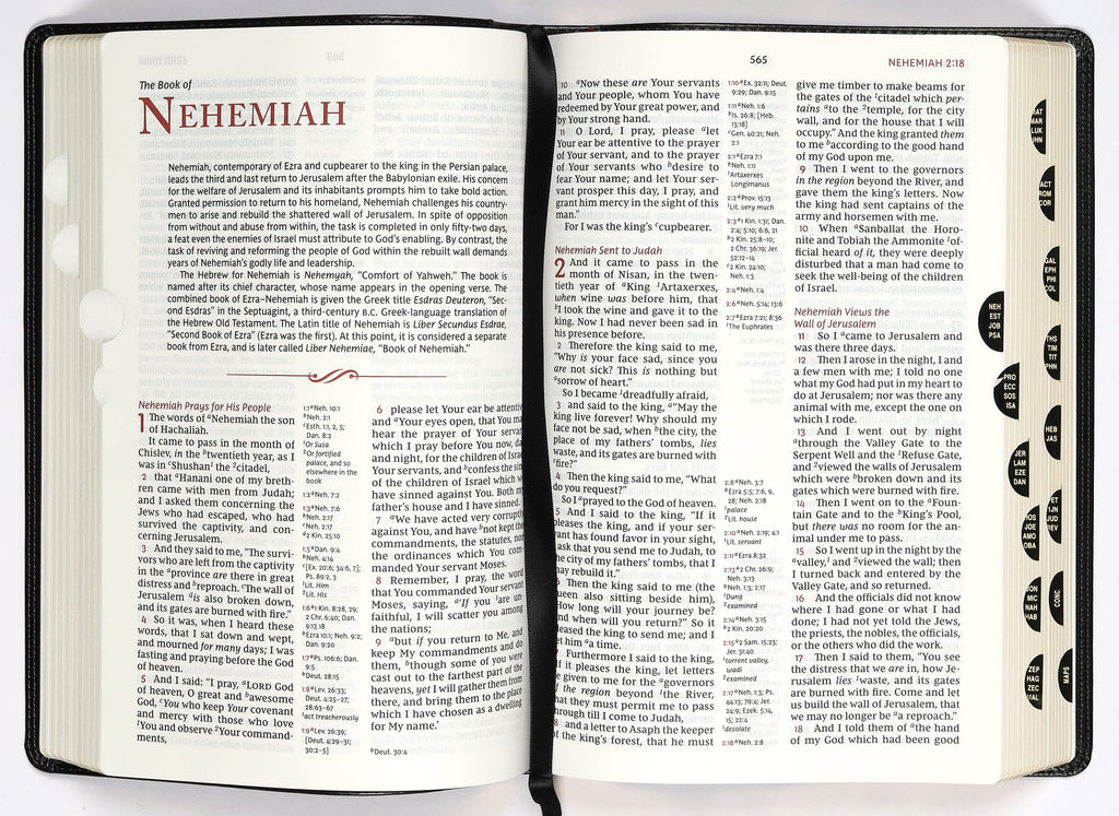 NKJV Reference Bible Black Indexed Verse By Verse (Red Letter Edition)
