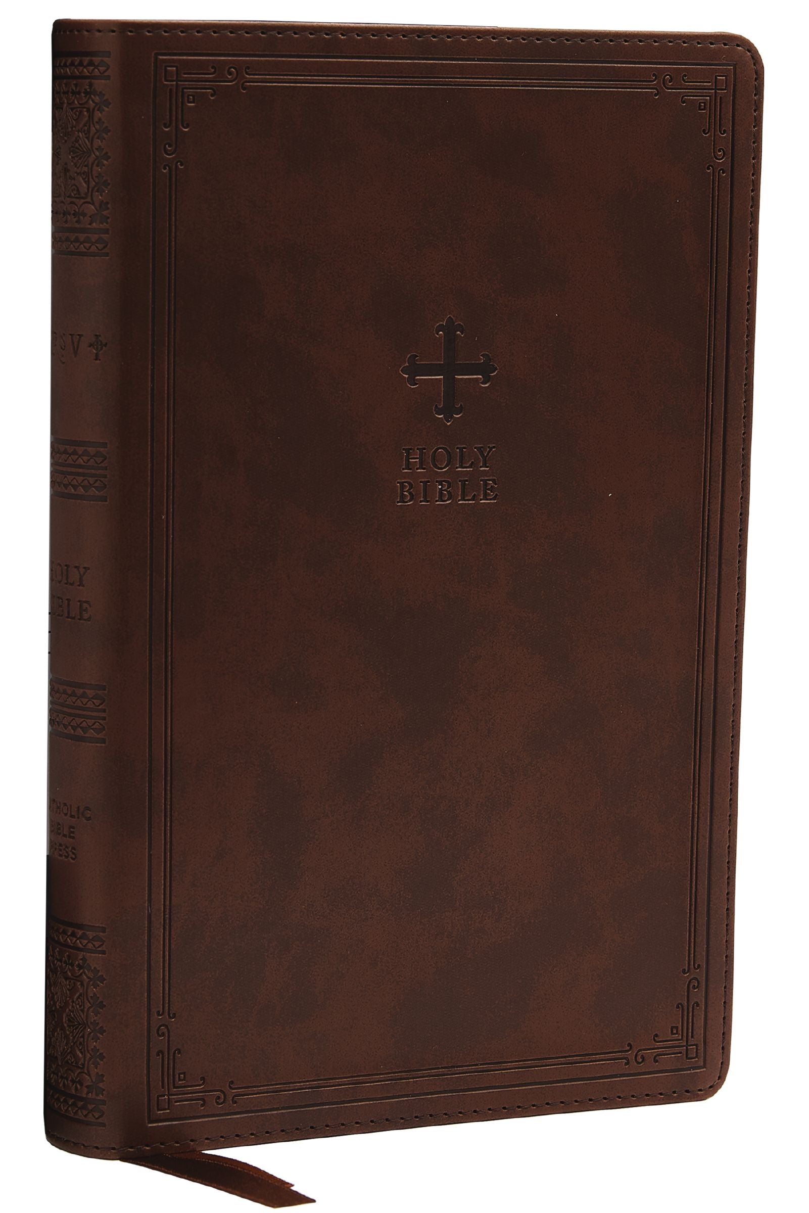 Anglicised NRSV Catholic Bible gift edition in brown leather