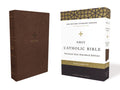 NRSV Catholic Bible Brown Leather Bound Edition - A premium leather-bound publication of the Catholic Bible in the New Revise