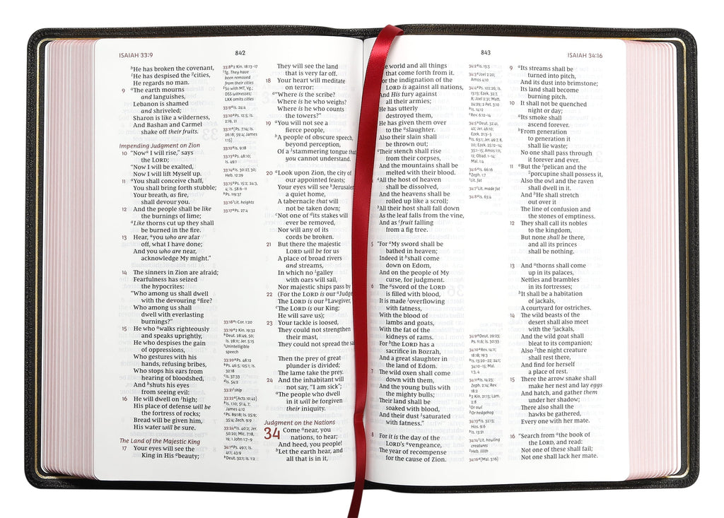 NKJV Reference Bible Black Premier Collection with Red Letter Edition and Premium Design