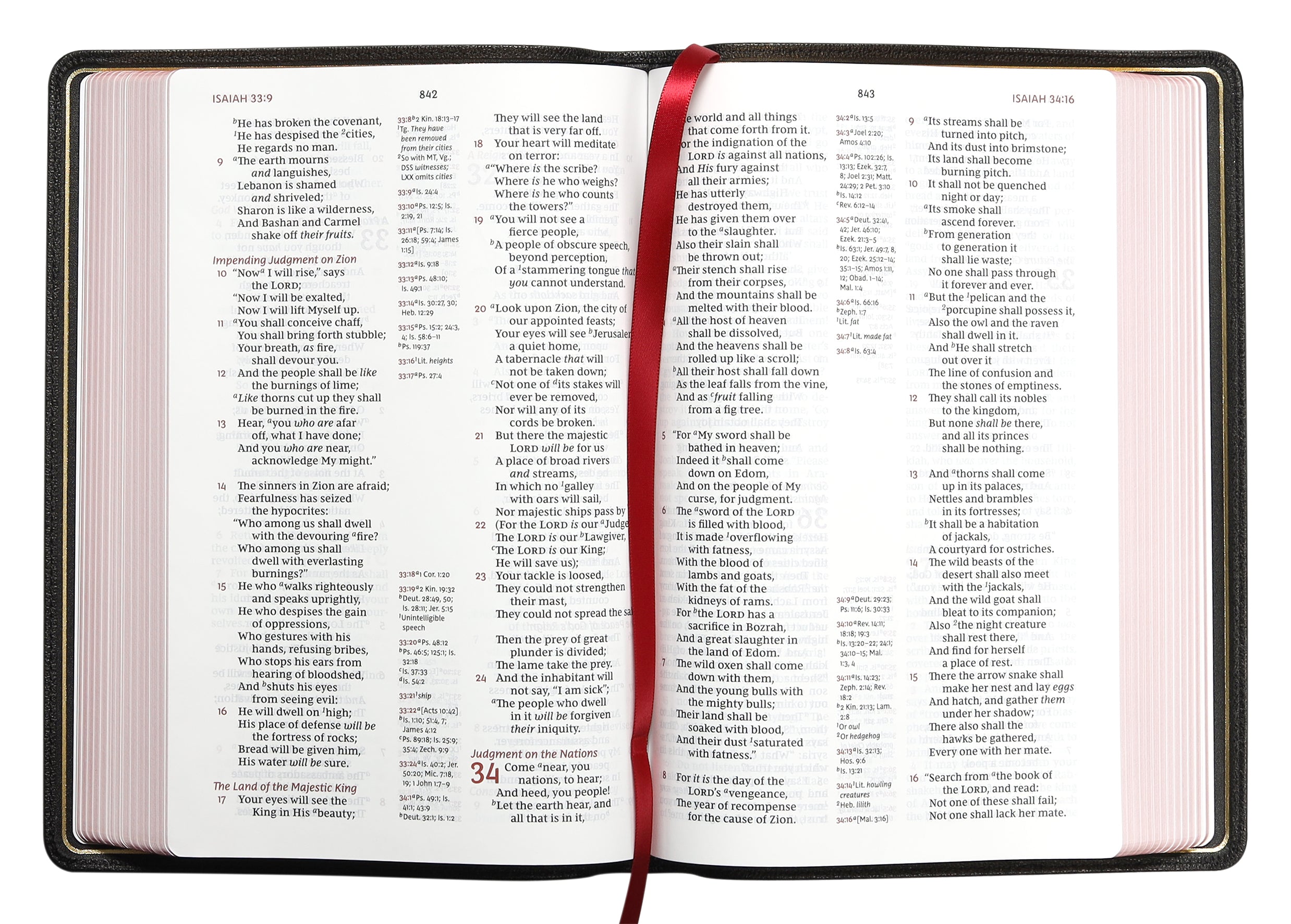 NKJV Reference Bible Black Premier Collection with Red Letter Edition and Premium Design