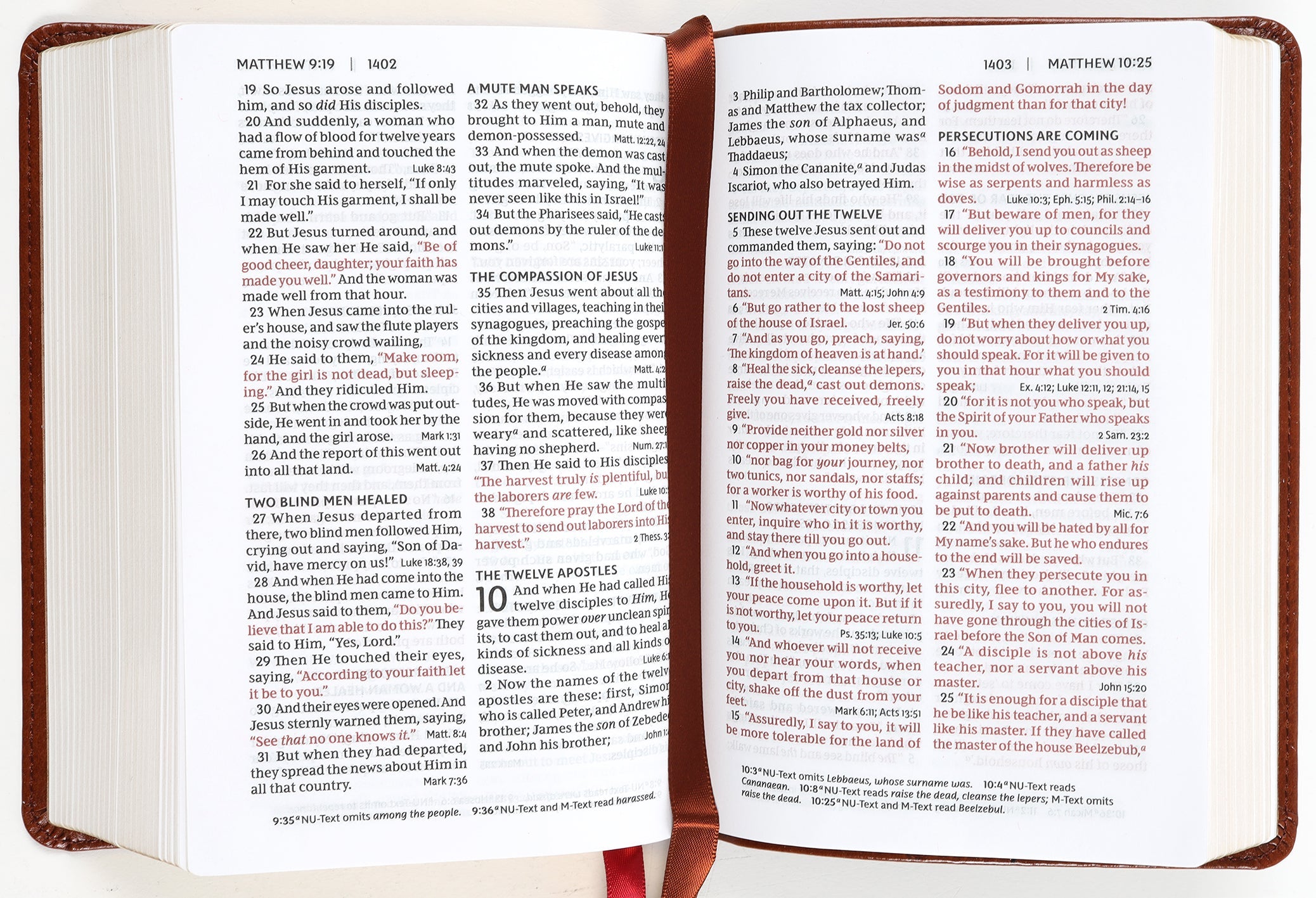 NKJV End-Of-Verse Reference Compact Bible, Brown (Red Letter Edition)