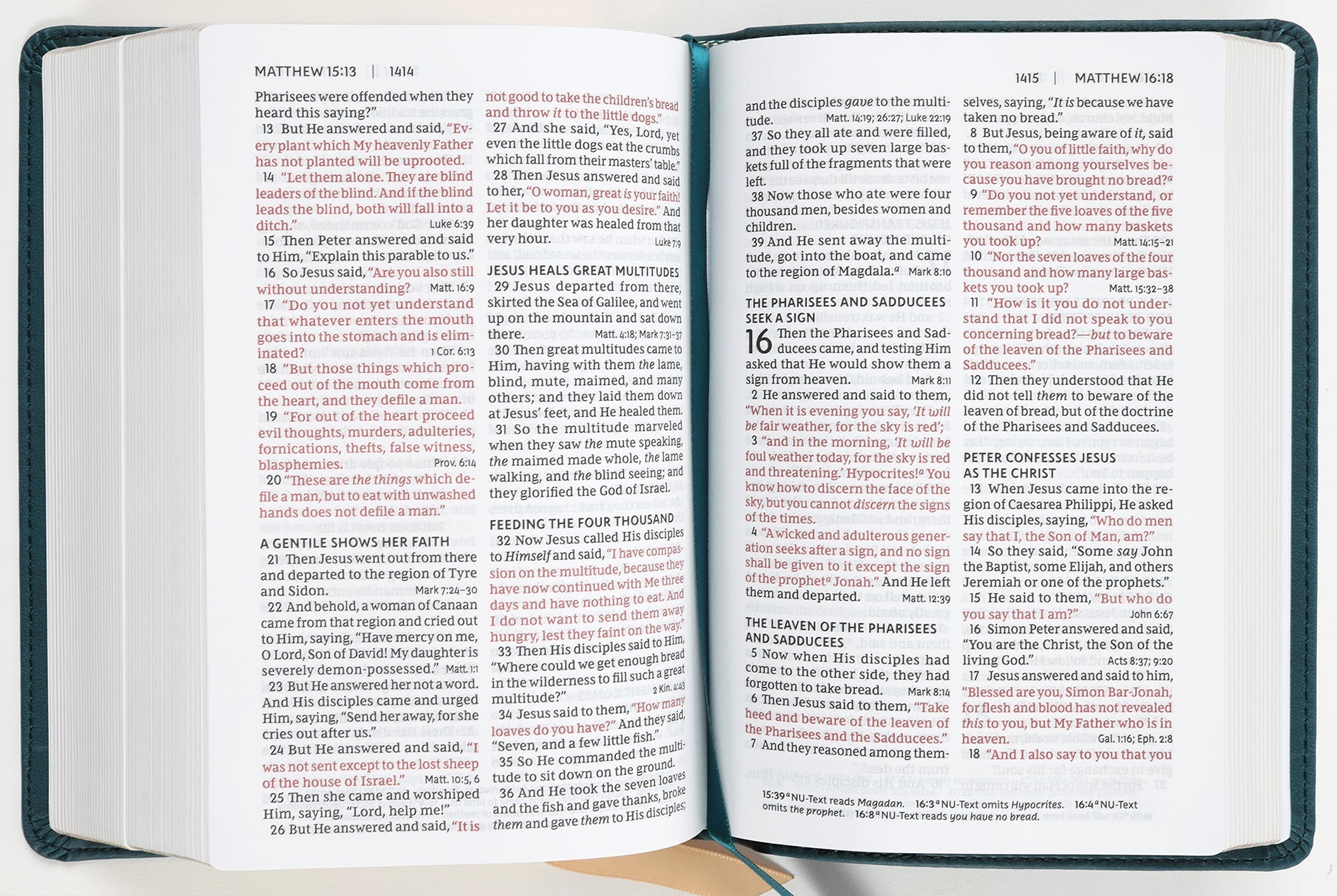 NKJV Compact Reference Bible, Red Letter Edition, for in-depth Bible study.