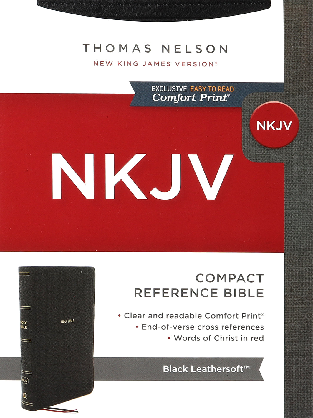 NKJV compact reference Bible in black, red letter edition